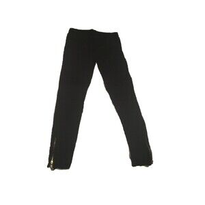 Rocker jeans Womens Medium black denim jegging cropped with zipper ankles slim